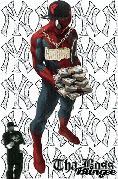 Man In Spiderman Costume Holding Money GIF