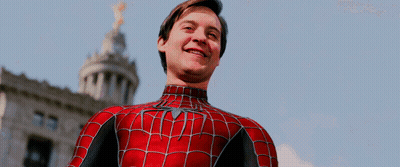 Man In Spiderman Costume Smiling GIF