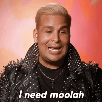 Man In Spiked Leather Jacket Says I Need Moolah GIF