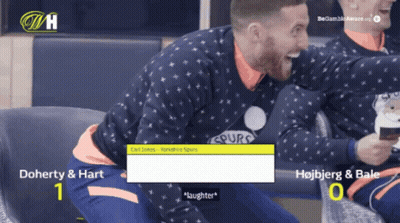 Man In Spurs Sweater Laughing With Coffee GIF