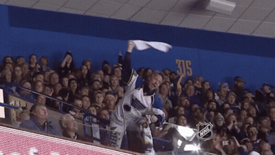 Man in St. Louis Blues Jersey Number 1