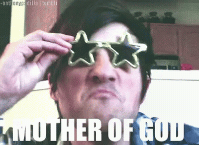 Man In Star Sunglasses Saying Mother Of God GIF