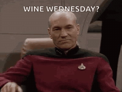 Man In Star Trek Uniform Asking If Wednesday Is Wine Wednesday GIF