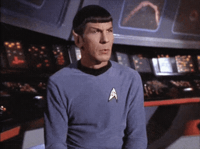 Man In Star Trek Uniform At Control Panel GIF