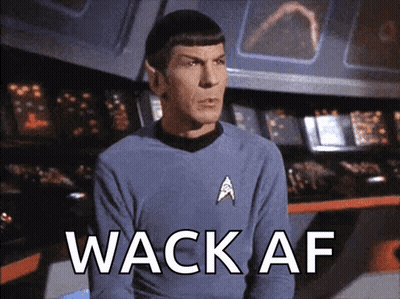 Man In Star Trek Uniform With Wack AF On Chest GIF