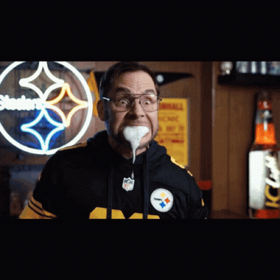 Man In Steelers Jersey Making Funny Face GIF
