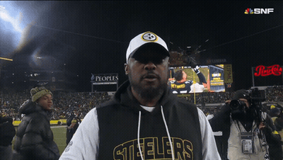 Man In Steelers Sweatshirt And Hat GIF