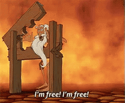 Man In Stockade Saying Im Free GIF