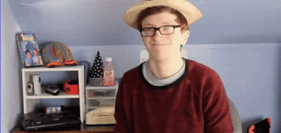 Man In Straw Hat And Glasses GIF
