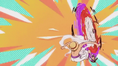 Man In Straw Hat Fighting Purple Object GIF
