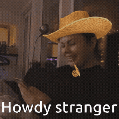 Man In Straw Hat Saying Howdy Stranger GIF