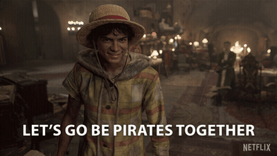 Man In Straw Hat Saying Lets Go Be Pirates GIF