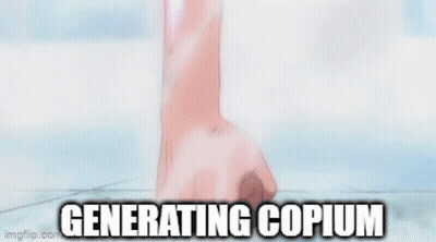 Man In Straw Hat Squatting Generating Copium GIF