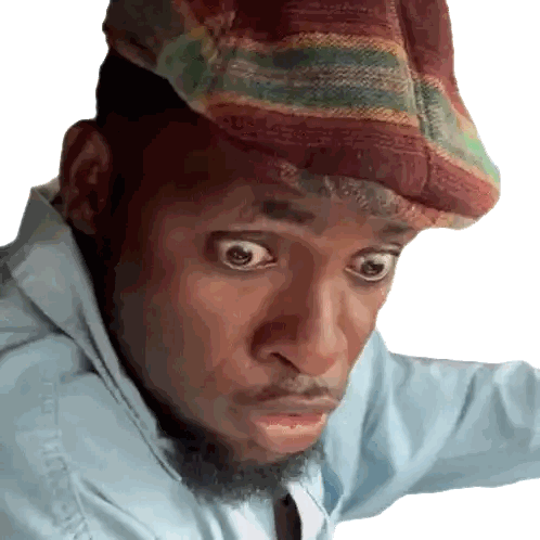 Man In Striped Hat And Blue Shirt Sticker