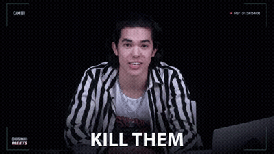 Man In Striped Jacket Says Kill Them GIF