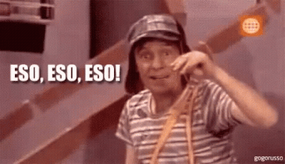 Man In Striped Shirt And Hat Saying Eso Eso Eso GIF