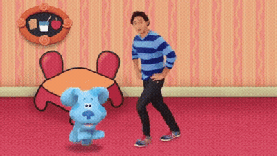 Man In Striped Shirt And Paw Print GIF