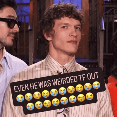 Man In Striped Shirt And Tie Next To Weird Sign GIF