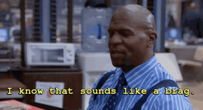 Man In Striped Shirt And Tie Says I Know That Sounds Like A Brag GIF