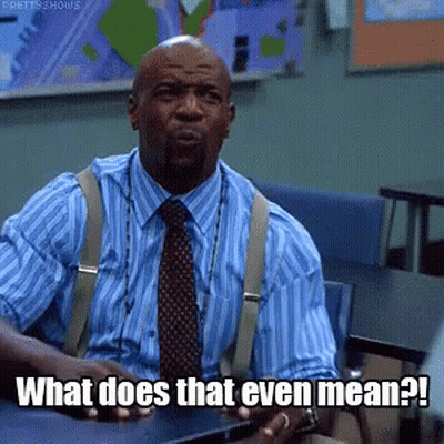 Man In Striped Shirt And Tie Says What Does That Even Mean GIF