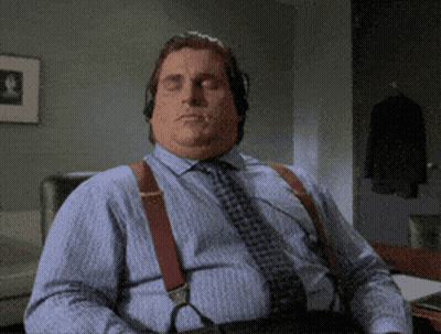 Man In Striped Shirt And Tie Smiling At Window GIF