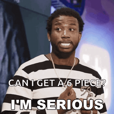 Man In Striped Shirt Asking For Six GIF