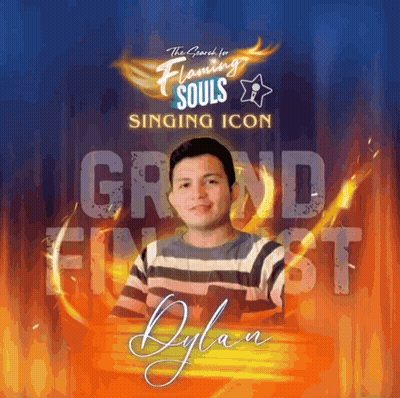 Man In Striped Shirt Flaming Souls Singing Icon GIF