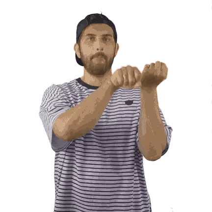 Man In Striped Shirt Giving Middle Finger Sticker