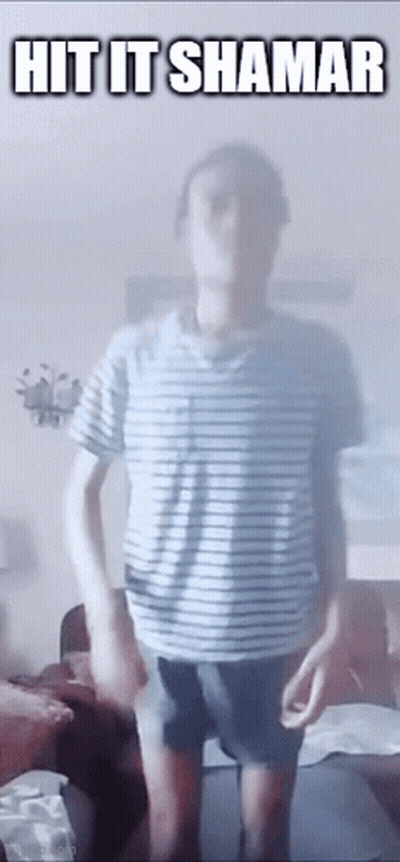 Man In Striped Shirt Hit It Shamar GIF