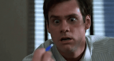Man In Striped Shirt Holding Blue Pen GIF
