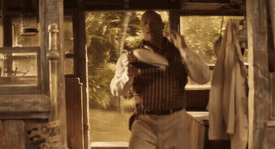 Man In Striped Shirt Holding Hat And Sword GIF