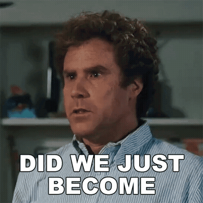 Man In Striped Shirt Saying Did We Just Become GIF