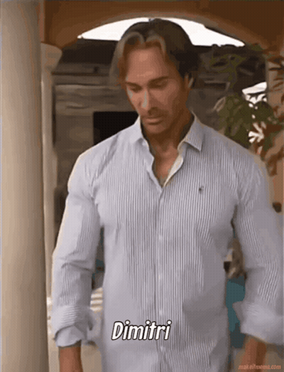 Man In Striped Shirt Saying Dimitri Doorway GIF