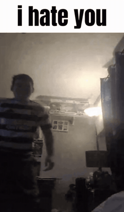 Man In Striped Shirt Saying I Hate You GIF