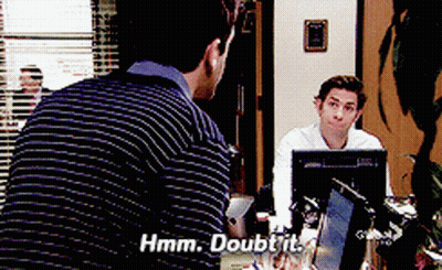Man In Striped Shirt Says Hmm Doubt It GIF