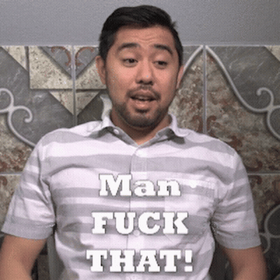 Man In Striped Shirt Says Man Fuck That GIF
