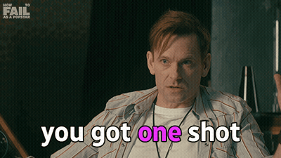 Man In Striped Shirt Says You Got One Shot GIF