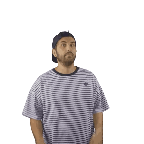 Man In Striped Shirt Shrugging Sticker