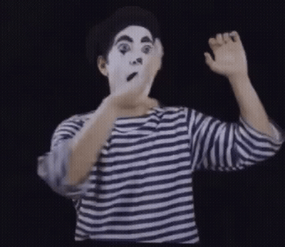 Man In Striped Shirt With Mime Face GIF