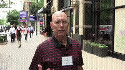 Man In Striped Shirt With Name Tag Scott GIF