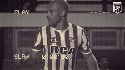 Man In Striped Shirt With RCA GIF