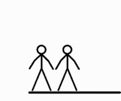 Man In Striped Suit Jumping And Dancing With Penguins GIF