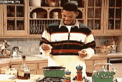 Man In Striped Sweater Cooking In Kitchen Mentality GIF