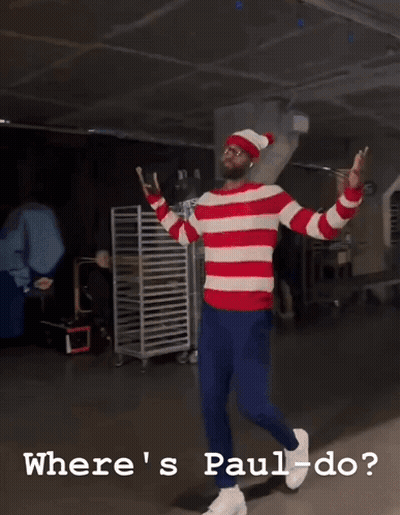 Man In Striped Sweater Saying Where S Paul-Do GIF