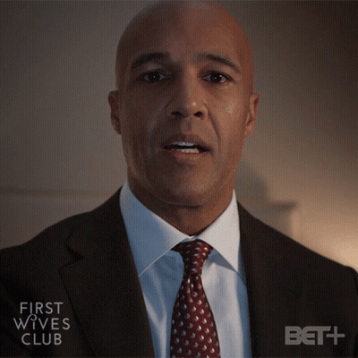 Man In Suit Advertising First Wives Club On BET GIF