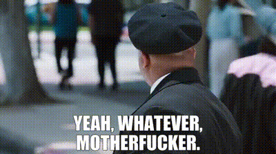 Man In Suit And Beret Saying Yeah Whatever GIF