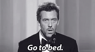 Man In Suit And Bow Tie Saying Go To Bed GIF