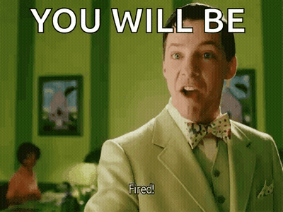 Man In Suit And Bow Tie Saying You Will Be Fired GIF