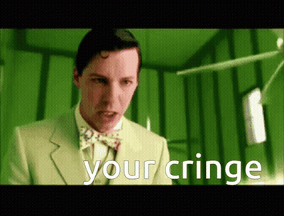 Man In Suit And Bow Tie Saying Your Cringe GIF