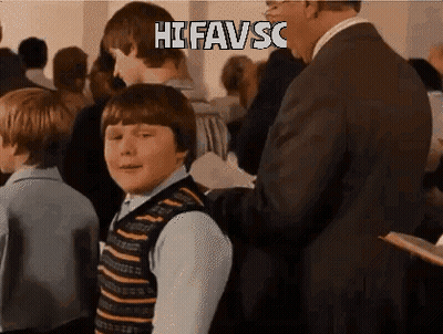 Man In Suit And Boy In Striped Vest Saying Hi Favsc GIF